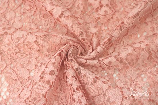 0,5 MTR. ♥ SPITZE BLüTeNTRAUM - PUDER ROSA - Spitzenstoff ♥