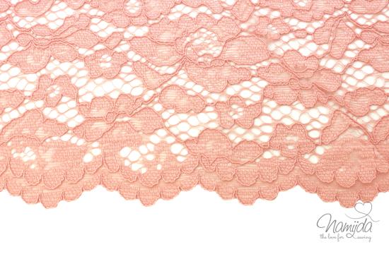 0,5 MTR. ♥ SPITZE BLüTeNTRAUM - PUDER ROSA - Spitzenstoff ♥