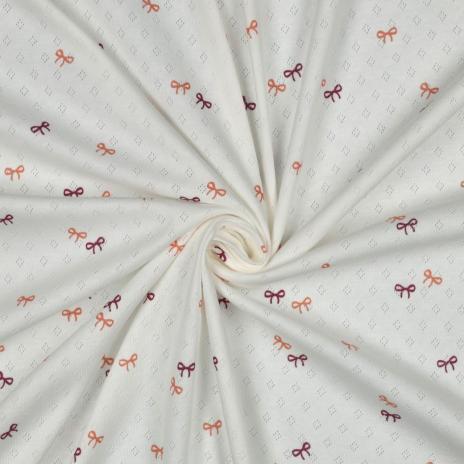 0,5 MTR.  ♥ BAUMWOLLJERSEY POINTOILLE Lochstickerrei -SCHLEIFCHEN ♥