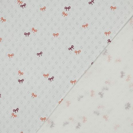 0,5 MTR.  ♥ BAUMWOLLJERSEY POINTOILLE Lochstickerrei -SCHLEIFCHEN ♥