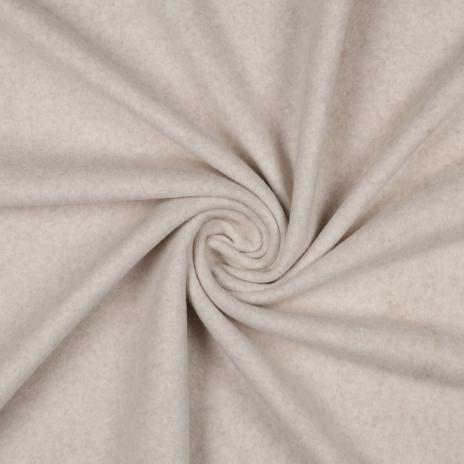 0,5 MTR. ♥ Doubelface Baumwollfleece NATUR  MELANGE - 100% Baumwolle ♥