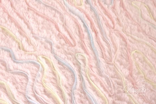 0,5 MTR.♥ KUNSTFELL REGENBOGEN TÜLL TRAUM ROSE ♥