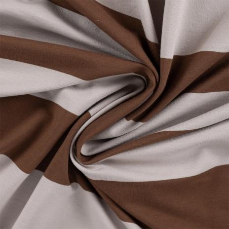 0,50 MTR. XL STREIFEN BRAUN SAND - FRENCH TERRY