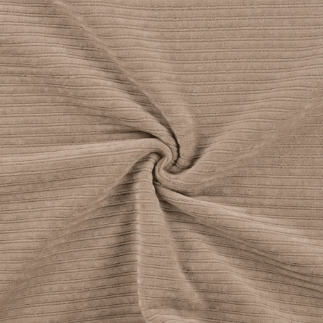 0,50 MTR. ♥ BREITCORD BAUMWOLL JERSEY - BEIGE - ELASTISCH ♥