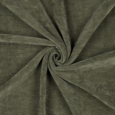 0,50 MTR. ♥ FEINCORD DOUBLEFACE FLEECE KHAKI STRETCH ♥