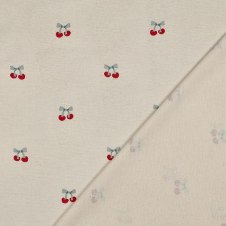 0,5 MTR. FLANNEL CHERRIES 100% BAUMWOLLE
