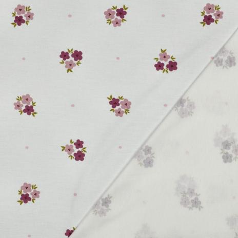 0,5 MTR. FLANNEL BLÜMCHEN NATUR 100% BAUMWOLLE