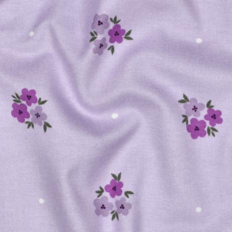 0,5 MTR. FLANNEL BLÜMCHEN FLIEDER 100% BAUMWOLLE
