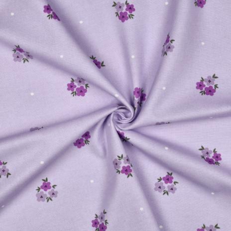 0,5 MTR. FLANNEL BLÜMCHEN FLIEDER 100% BAUMWOLLE