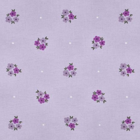 0,5 MTR. FLANNEL BLÜMCHEN FLIEDER 100% BAUMWOLLE