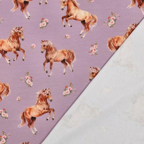 0,50 MTR.  ♥ PFERDETRAUM LAVENDEL DIGITAL JERSEY ♥