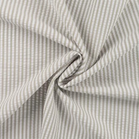 0,5 MTR. SEERSUCKER STREIFEN UNI KHAKI