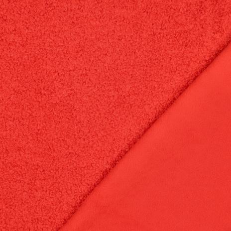 0,5 MTR. ♥ TEDDY BOUCLE  - FLEECE INNENSEITE   DOUBLEFACE RoT ♥