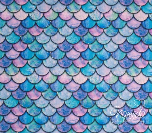 0,5 MTR.  ♥ BADESTOFF LYCRA MERMAID FIN AQUA UPF50 ♥
