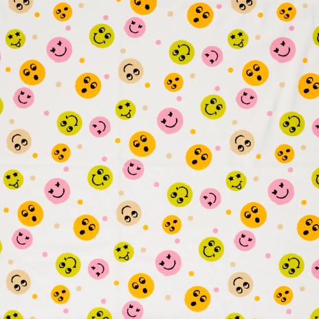 0,50 MTR. ♥ SMILEY COLOURFUL ROSA JERSEY ♥