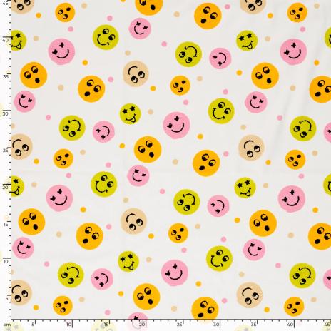 0,50 MTR. ♥ SMILEY COLOURFUL ROSA JERSEY ♥