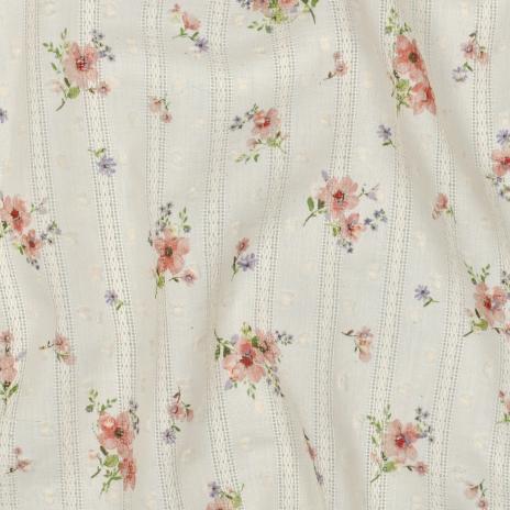 0,5 MTR.  ♥ POINTOILLE DOTTY Lochstickerrei - STREUBLÜMCHEN STRIPES ♥