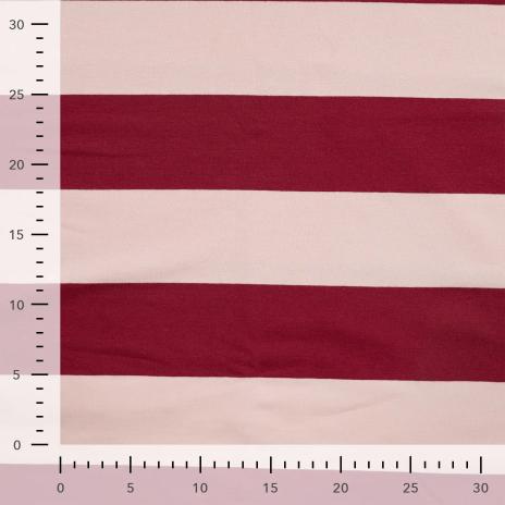 0,50 MTR. XL STREIFEN BEERE HELLROSE - FRENCH TERRY