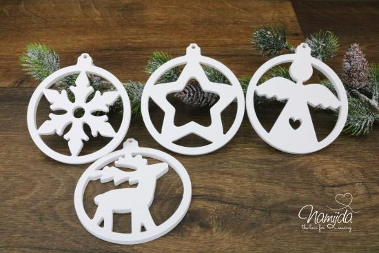 1 STÜCK ♥ GIESSFORM SILIKON WEIHNACHTS ANHÄNGER VORDERSEITE FÜR LED ♥