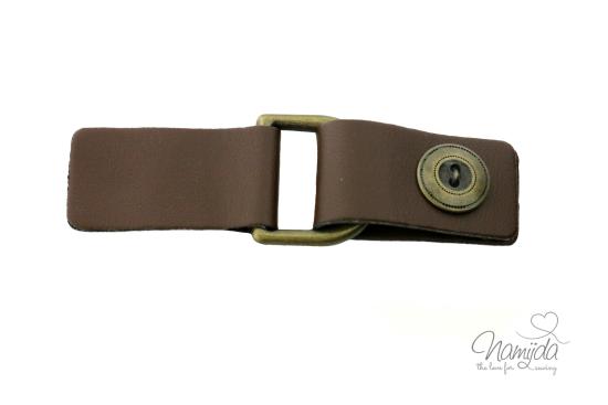 1 Stück ♥ SCHNALLENVERSCHLUSS - Druckknopf - 11cm - zweiteilig - BRAUN ♥