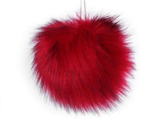 1 Stück XL FeLLbommel - ROT/SCHWARZ MELIERT - 10cm