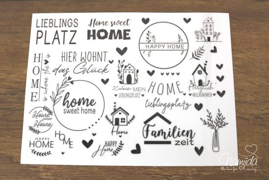 1 BOGEN - RUB-ON STICKER ♥ LIEBLINGS PLATZ - A5 ♥