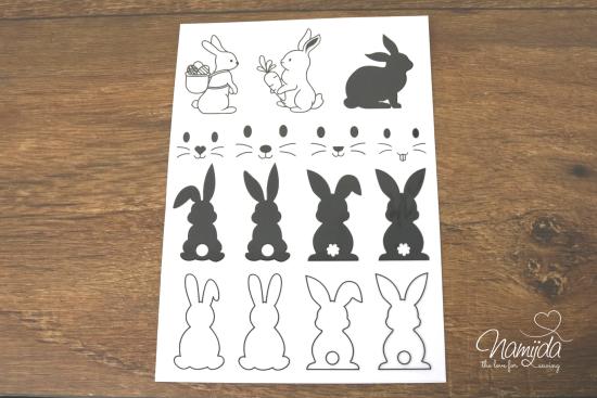 1 BOGEN - RUB-ON STICKER ♥ OSTERHÄSCHEN - A5 ♥