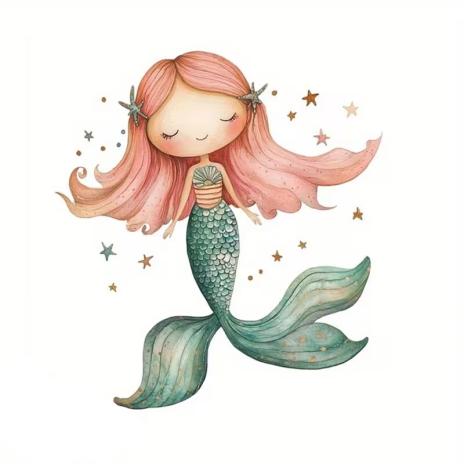 1 Stück - BÜGELBILD MEERJUNGFRAU MERMAID 18CM