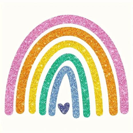 1 Stück - BÜGELBILD RAINBOW LOVE 22cm x 21cm