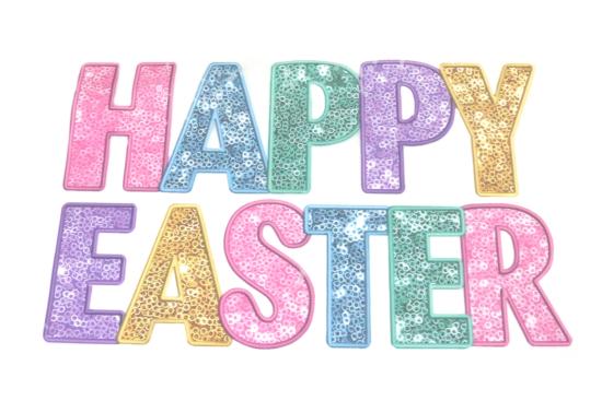 1 Stück - XL BÜGELBILD HAPPY EASTER 15cm x 23cm