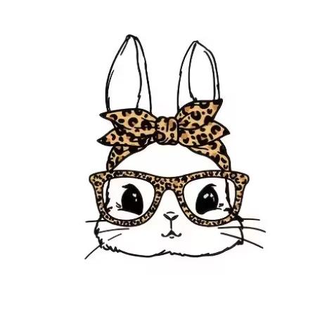 1 Stück - BÜGELBILD LEO BUNNY 18x18cm