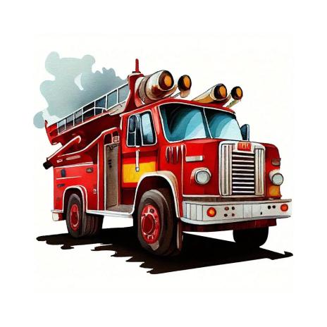 1 Stück - BÜGELBILD FEUERWEHR 22cm x 22cm