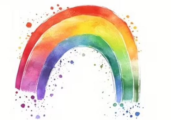 1 Stück - BÜGELBILD AQUARELL RAINBOW 18cm