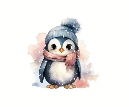 1 Stück - BÜGELBILD SNOW PINGUIN 18cm