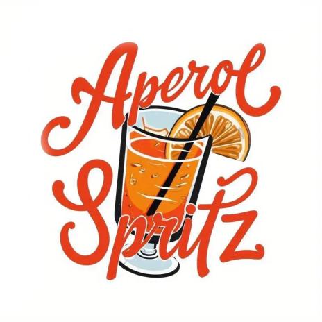 1 Stück - BÜGELBILD APEROL SPRITZ 18cmx18cm