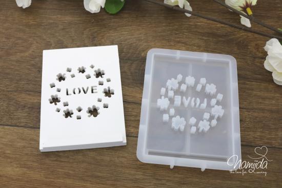 1 Stück ♥ GIESSFORM SILIKON - EINSCHIEBER LOVE FÜR  LED & GESCHENKEBOX ♥