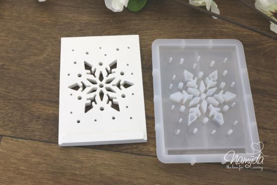 1 Stück ♥ GIESSFORM SILIKON - EINSCHIEBER EISKRISTALL FÜR  LED & GESCHENKEBOX ♥