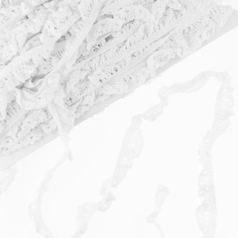 1 MTR. ♥ ELASTISCHE KLÖPPELSPITZE BLUME - WEISS - 1,5cm ♥
