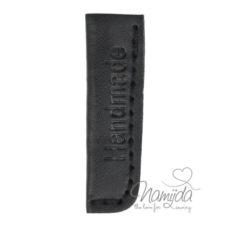 1 STÜCK KUNSTLEDER KORDELENDE - Handmade - SCHWARZ - 4-6mm