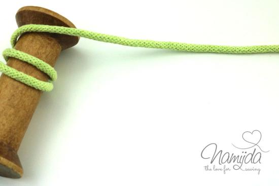 1 MTR. ♥ SuPER WeiCHE Hoodiekordel  LIME- 5mm ♥