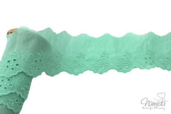 ♥1 Mtr. WäSCHESPITZE BLOSSOM - MINT - 5cm ♥ -