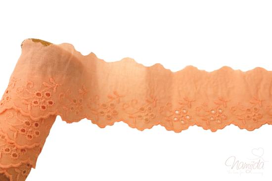 ♥1 Mtr. WäSCHESPITZE BLOSSOM - APRICOT - 5cm ♥ -
