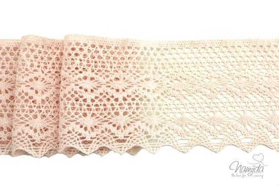 1 MTR. ♥ XL KLÖPPELSPITZE ZaCKENKANTE - Apricot - Extra Breit - 10,5cm ♥