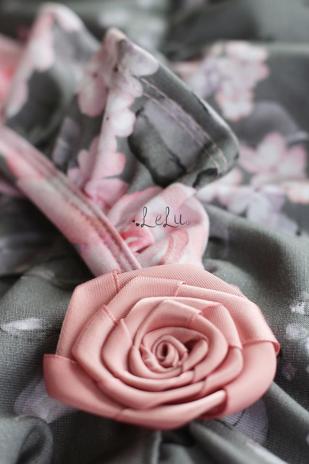 1 Stck. ♥ SATIN RoSE - GRau - 5,5cm ♥