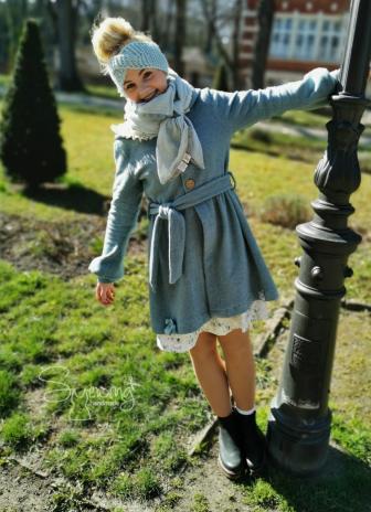 RESTSTÜCK 0,95 MTR. ♥ Doubelface Baumwollfleece MINT MELANGE - 100% Baumwolle ♥