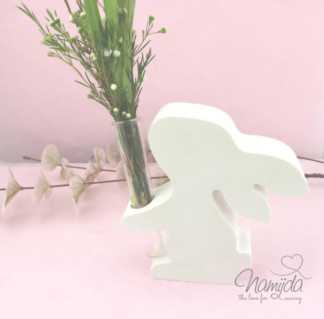 1 STÜCK ♥ GIESSFORM SILIKON HASE BLUMENHALTER + 1 REAGENZGLAS ♥