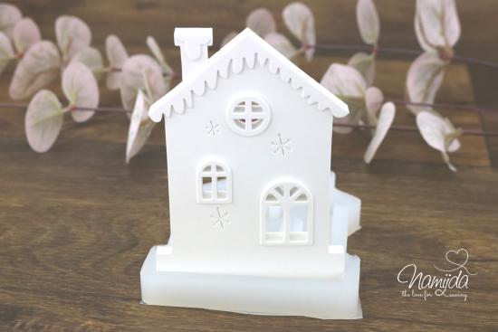 1 Stück ♥ GIESSFORM SILIKON EINSCHIEBER SCHNEEHAUS ♥