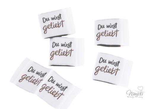 5 STCK. ♥ NAMIJDA EP WEBETIKETTEN - NATURAL DU wirst geliebt ♥