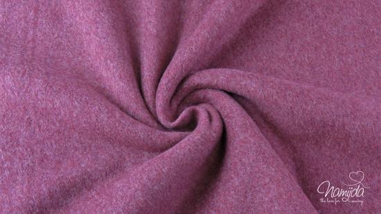 0,5 MTR. ♥ Doubelface Baumwollfleece BROMBEERE MELANGE - 100% Baumwolle ♥