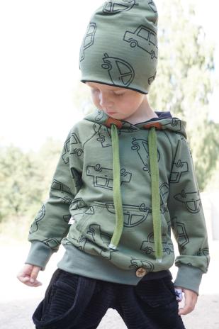 0,5 MTR.  CARS GO GREEN - FRENCH TERRY